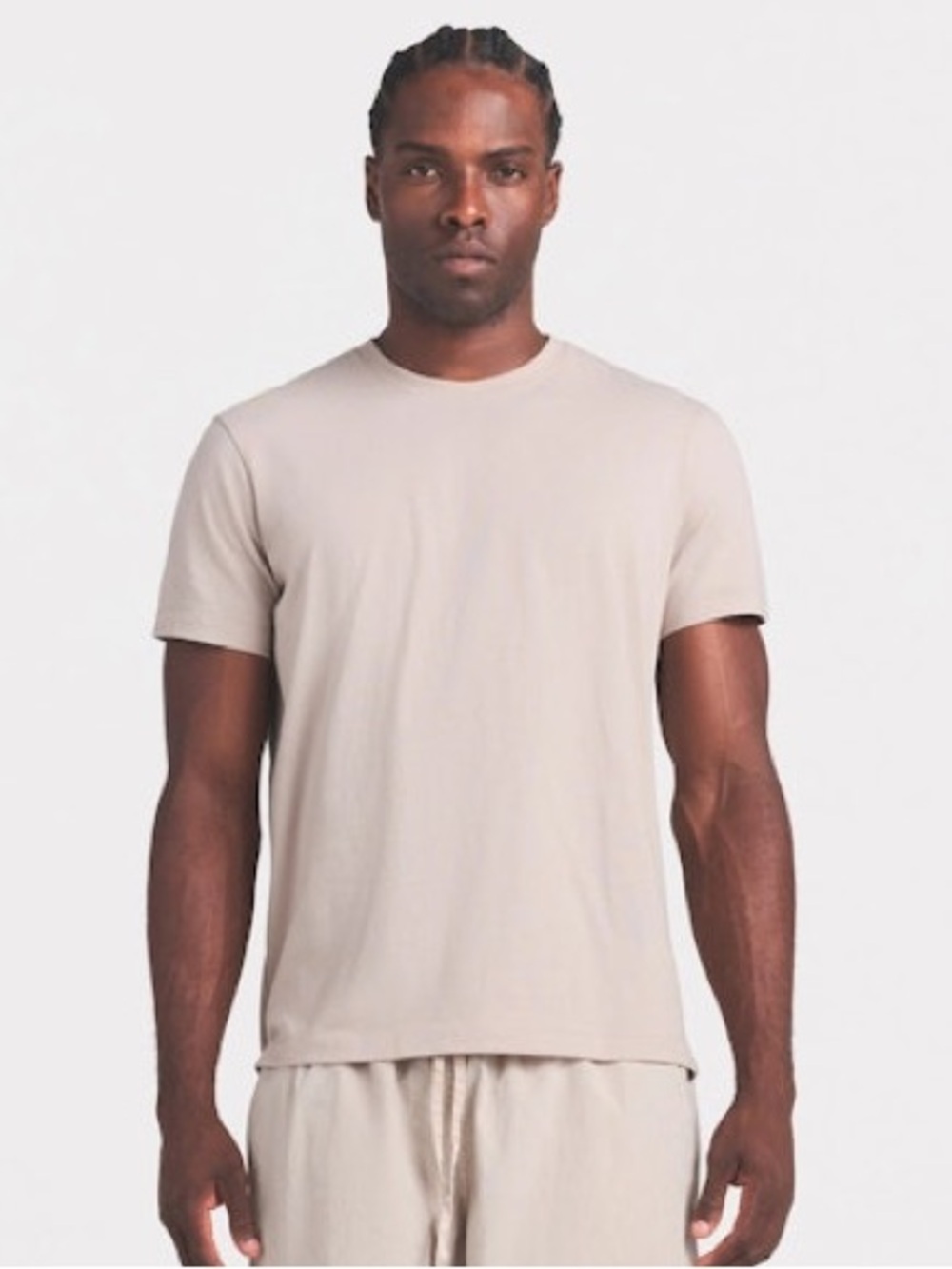 SKIMS Men's Cargo Shorts and Tee Set in Light Taupe